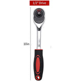 Drive Ratchet Handle, Professional Heavy Duty Ratchet Set, Quick-release Reversible, Premium Chrome Vanadium Steel Construction