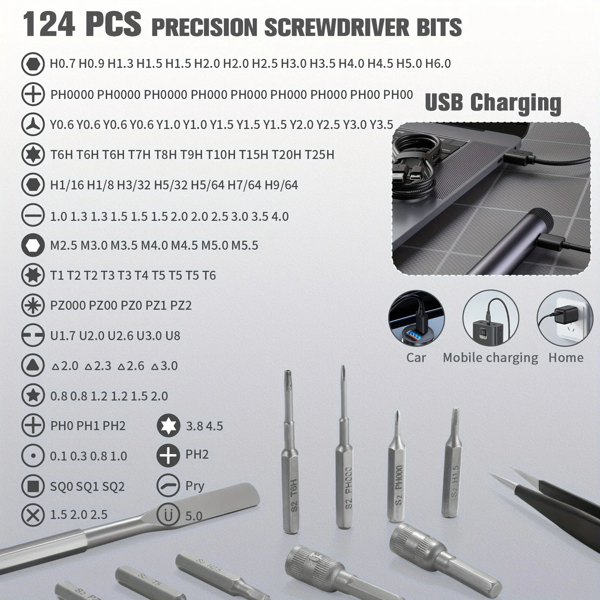 138 In 1 Mini Electric Screwdriver Set Precision Magnetic Phillips Bits Portable  Durable Alloy For PC iPhone DIY Repairs Tools