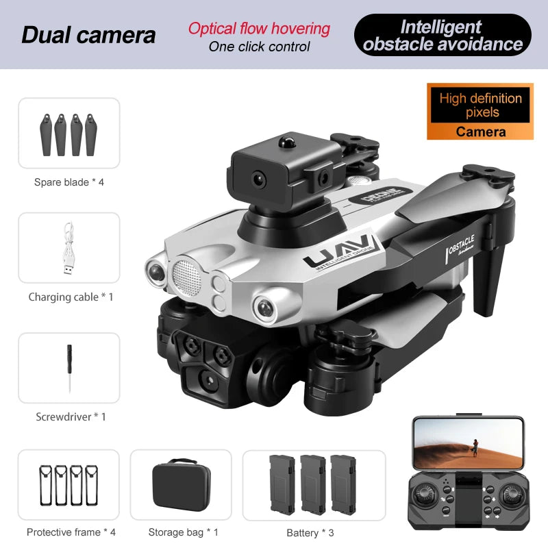 LU200 Drone 8K Professionale Dual-Camera HD WIFI GPS Optical Localization Four-way Obstacle 10000M Remote Control Drone