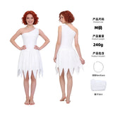 Modern Primitive People Fred and Wilma Flintstone Costume Barney Rubble Caveman Outfit Halloween Party Indian Cosplay Costume