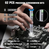 138 In 1 Mini Electric Screwdriver Set Precision Magnetic Phillips Bits Portable  Durable Alloy For PC iPhone DIY Repairs Tools