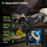 NEWBENY 125mm Brushless Cordless Electric Angle Grinder 3 Gears High Power Grinding Polisher Cutter Tool For Makita Battery Pin