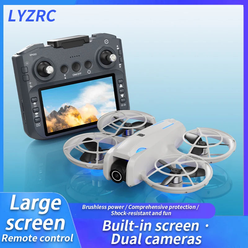 L105 PRO Mini Drone 8K HD Dual Camera Brushless Optical Flow Positioning UAV LCD Remote Control Quadcopter Children RC Toy Gifts