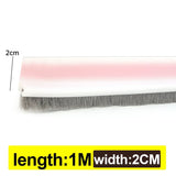 3/2/1M Door Bottom Brush Seal Strip with Brush Dust Prevent Rubber Blocker Insect Proof Household Self Adhesive Seal Strips