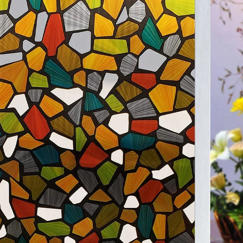 2/3m Flower Window Film Vinyl Opaque Glass Film Privacy Protection Glass 3D Stickers Stained Window Glass Films Home Decoration