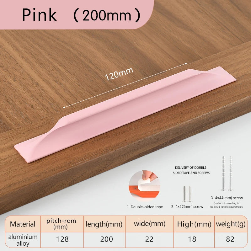 Self-adhesive easy-install kitchen cabinet drawer colorful handles furniture door windows sliding glass door push-pull handle
