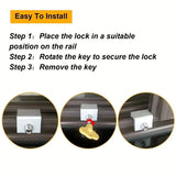 2pcs Patio Sliding Door Lock Aluminium Alloy Buckle Anti-Theft Access Restriction Limiting Device