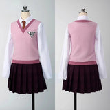 Anime Kaede Cosplay Akamatsu Costume White Shirt Pink Vest Skirt JK School Uniform Role Play Outfit Halloween Carnival Party