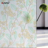 Privacy Window Film Sun Protection UV Blocking Self-adhesive Film for Home Frosted Opaque Stained Glass Sticker Heat Control