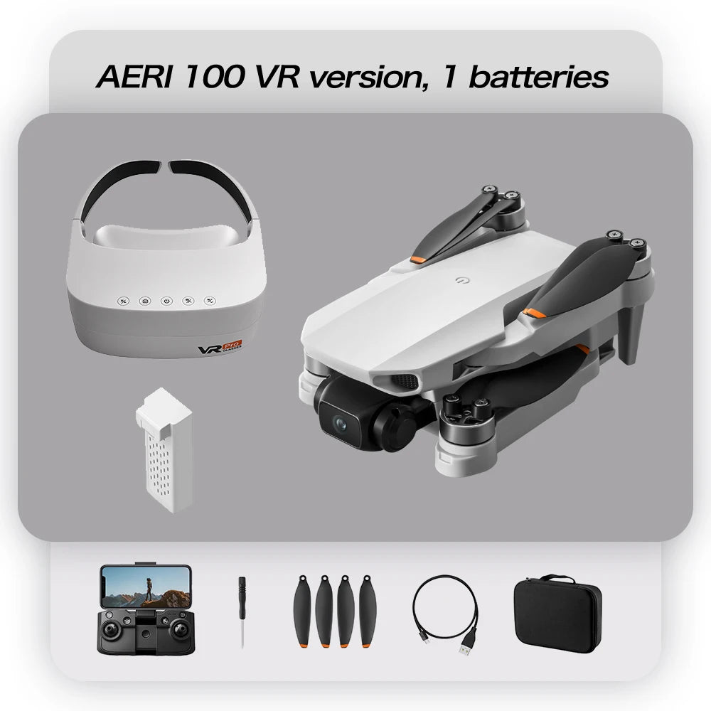 2.4G Optical Flow with VR Glasses Display, Brushless Drone with Dual Lens WiFi, Professional Aerial Camera 2026