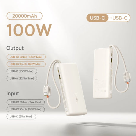 Baseus 25000mAh portable power bank 145W fast charging