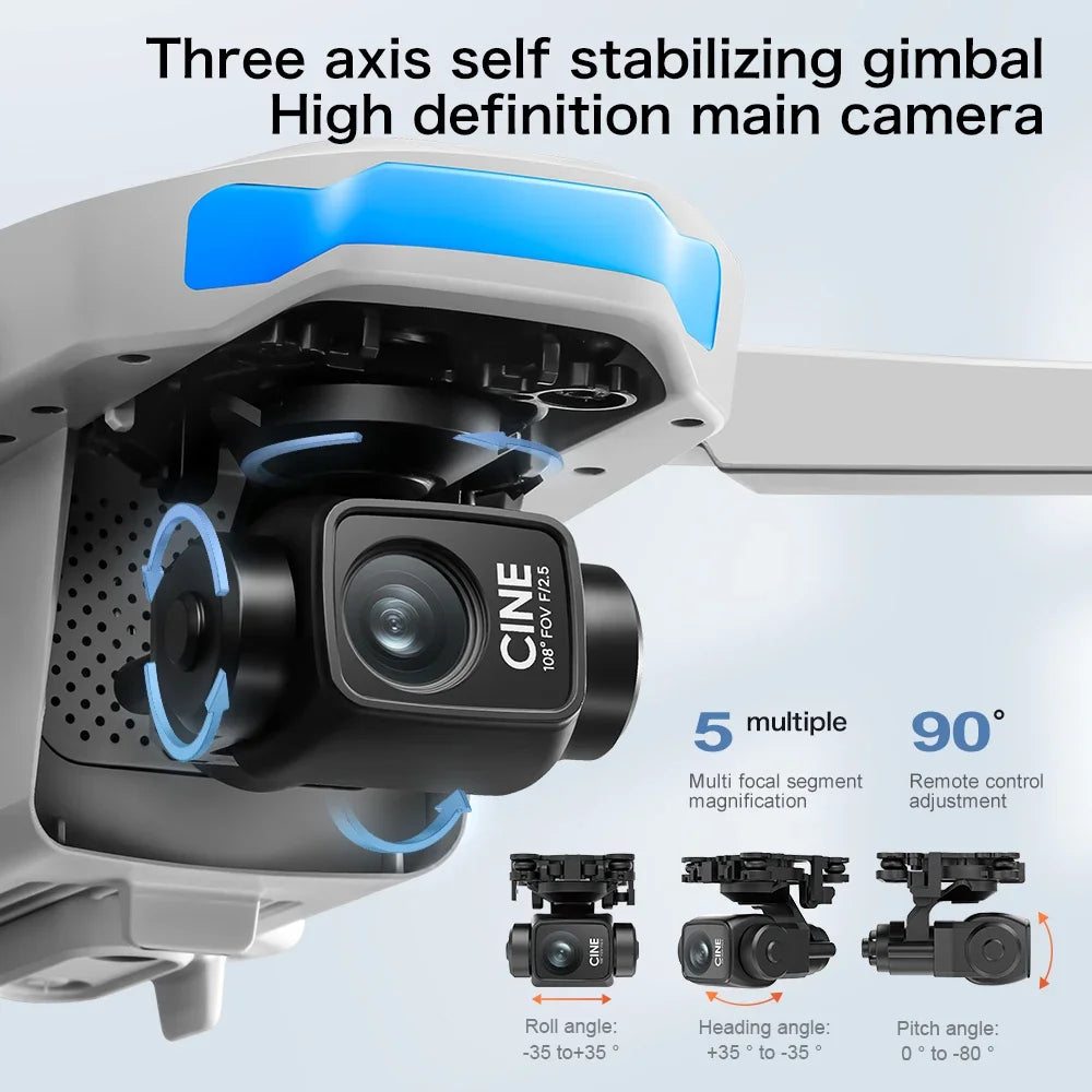 Lenovo S-X1 MAX GPS Drone 3-Axis Gimbal 8K Camera 5000m FPV Foldable Drone with LCD Remote Screen 3 Batteries Professional UAV