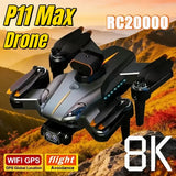 New P11 Max GPS Drone 8K HD 5G Professional Aerial Photography Dual Camera Obstacle Avoidanc Brushless Quadrotor 20000M 2026