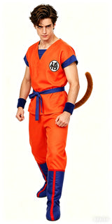 Halloween Adult Son Goku Cosplay Costume Suit Anime Men Woman Krillin Training Clothes Superheroes Saiyan Jumpsuit Role Play Wig