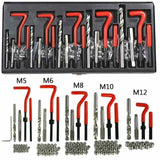 131Pieces Metric HSS Drill Helicoil Thread Repair Kit M5 M6 M8 M10 M12 Threaded Tool Twist Drill Bit Set with Red Case
