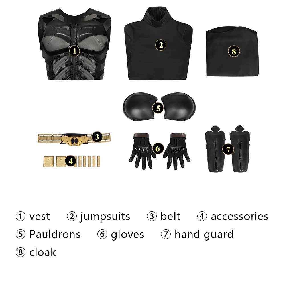Bruce Cosplay Costume Wayne Halloween Carnival Suit for Adult Men