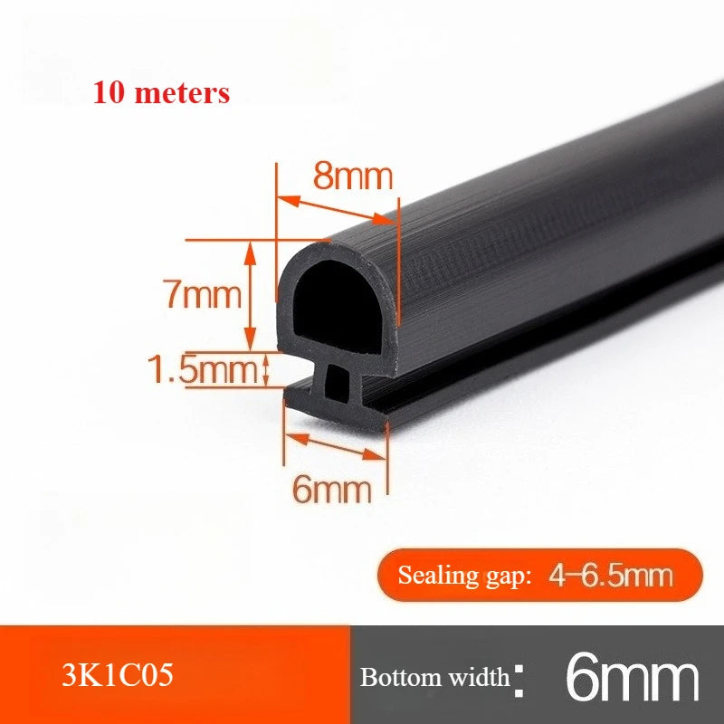 10M Bottom Width 4/5/6/7mm Sealing Strips Bridge Aluminum Door/Window Sealed Plastic Strips Energy Saving
