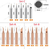 5pcs 900M-T Pure Copper Soldering Iron Tip Lead-free Solder Tips Welding Head BGA Soldering Tools Branding Iron