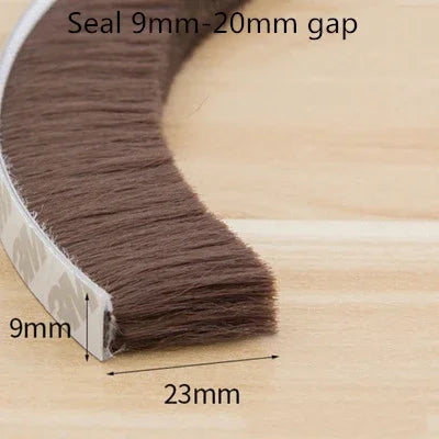 10/5Meters Brush Strip Self Adhesive Door Window Sealing Strip Home Door Window Sound Insulation Seal Film Door Weather Strip
