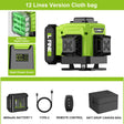 LFINE 3D/4D Laser Level 12/16 Lines Horizontal And Vertical With Remot UK