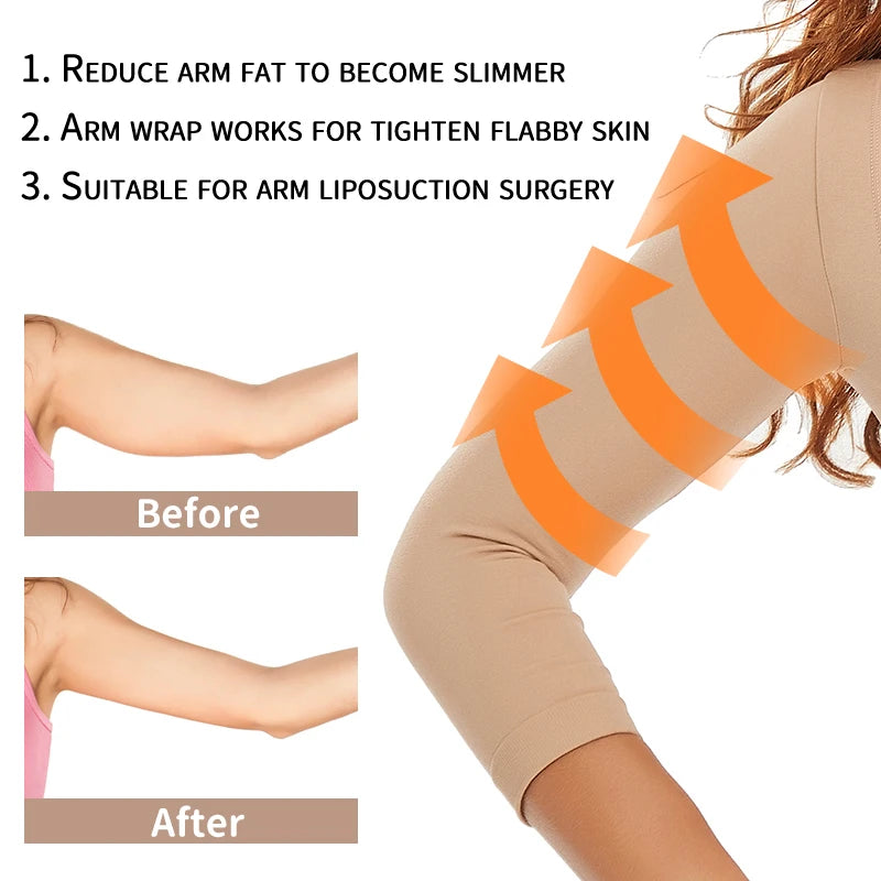 Upper Arm Shapers Compression Long Sleeves Women Arm Shapewear Humpback Posture Corrector Shoulder Breast Support Push Up Tops