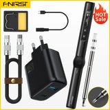 FNIRSI HS-01 Adjustable Temperature Soldering Iron DC 24V 80-420℃ Welding Solder Rework Station PD 65W Portable Repair Tool