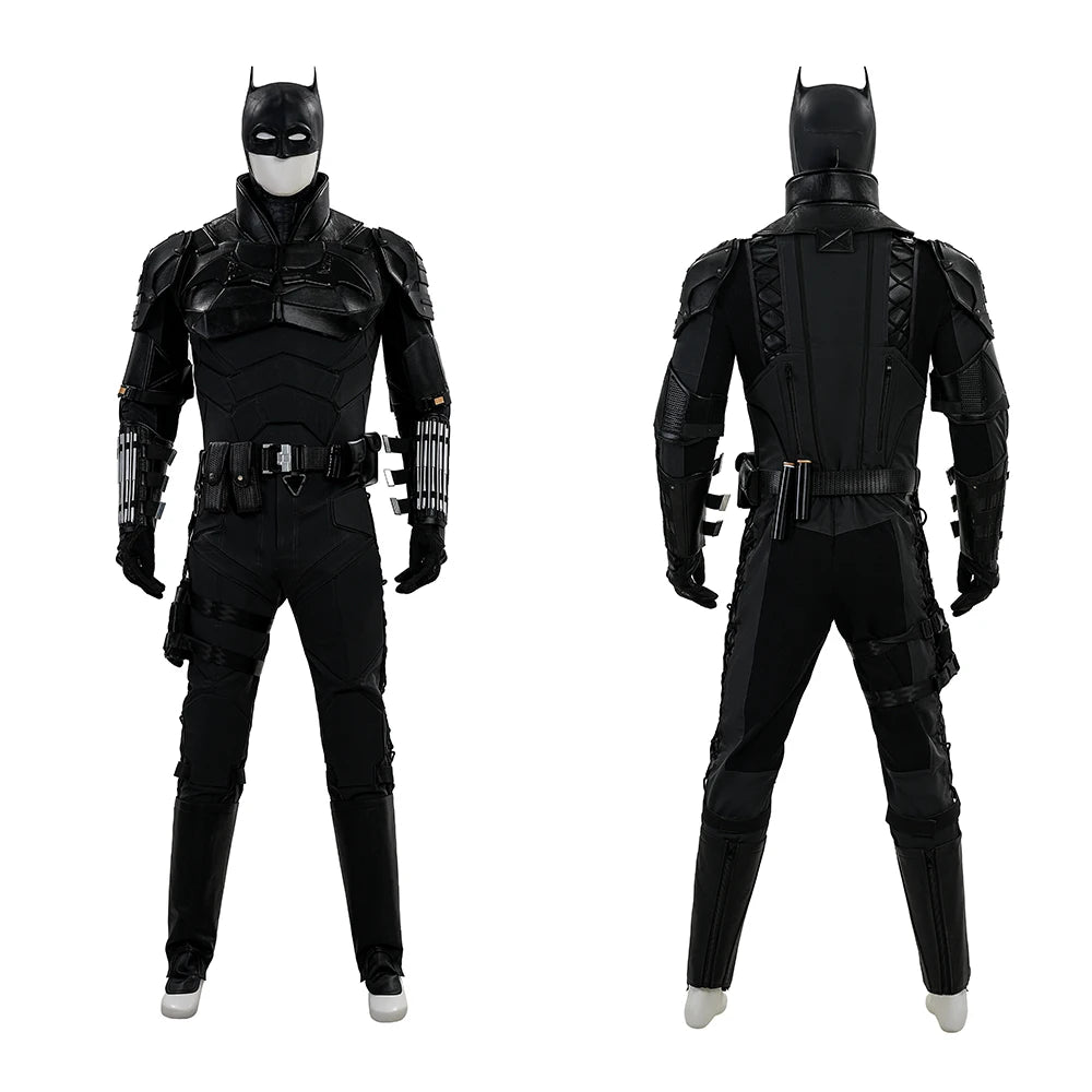 The Bat Bruce Cosplay Costume Superhero Bruce Cos Wayne Battle Armor Suit Halloween Carnival Outfits Uniform With Cloak Headgear