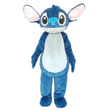 Plush Blue Stitch Mascot Costume Disney Angel Cartoon Fur Cosplay Suit Adult Advertising Fancy Dress Carnival Party Halloween
