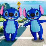 Hot Blue Stitch Inflatable Costume Anime Cartoon Minnie Mickey Outfit Adult Halloween Birthday Party Cosplay Show Inflated Suits