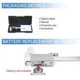 SHAHE New Digital Caliper 0-6"150mm Vernier Calipers Measuring Tool Electronic Micrometer with Large LCD Backlight
