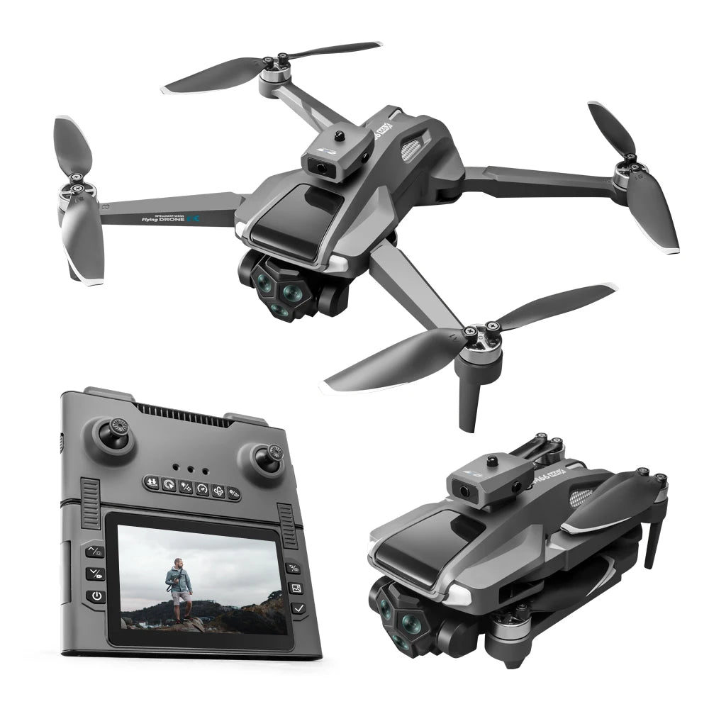 2025 New M66 Max 4K Dual Camera Drone with Foldable Screen 10km Flight Range GPS Auto Return Brushless Motor RC Quadcopter