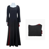 Men Cosplay Costume Movie Black Robe With Scarf Women Dress Horror Movie Down Shirt Gown Halloween Uniform
