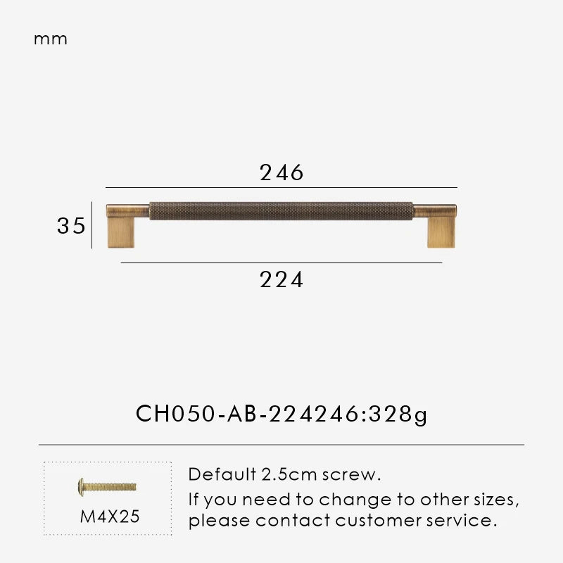 Nurlin New Solid Brass Knurling Brushed Cross Brass Cabinet Long Appliance Pull Bar Furniture Refrigerator Door Kitchen handle