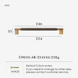 Nurlin New Solid Brass Knurling Brushed Cross Brass Cabinet Long Appliance Pull Bar Furniture Refrigerator Door Kitchen handle