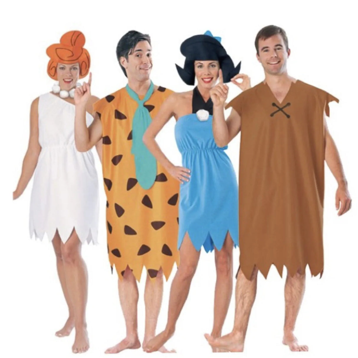 Women Men Flintstone Cosplay Halloween Costume Tv&Movie Role Play Dress and One Piece Set for Adults Party Carnival Wear
