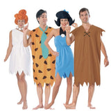 Women Men Flintstone Cosplay Halloween Costume Tv&Movie Role Play Dress and One Piece Set for Adults Party Carnival Wear