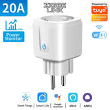 EU Plug Zigbee3.0 or WIFI adapters Smart Sockets With Power Monitor Wireless App Voice Remote Control works with Tuya Smart life