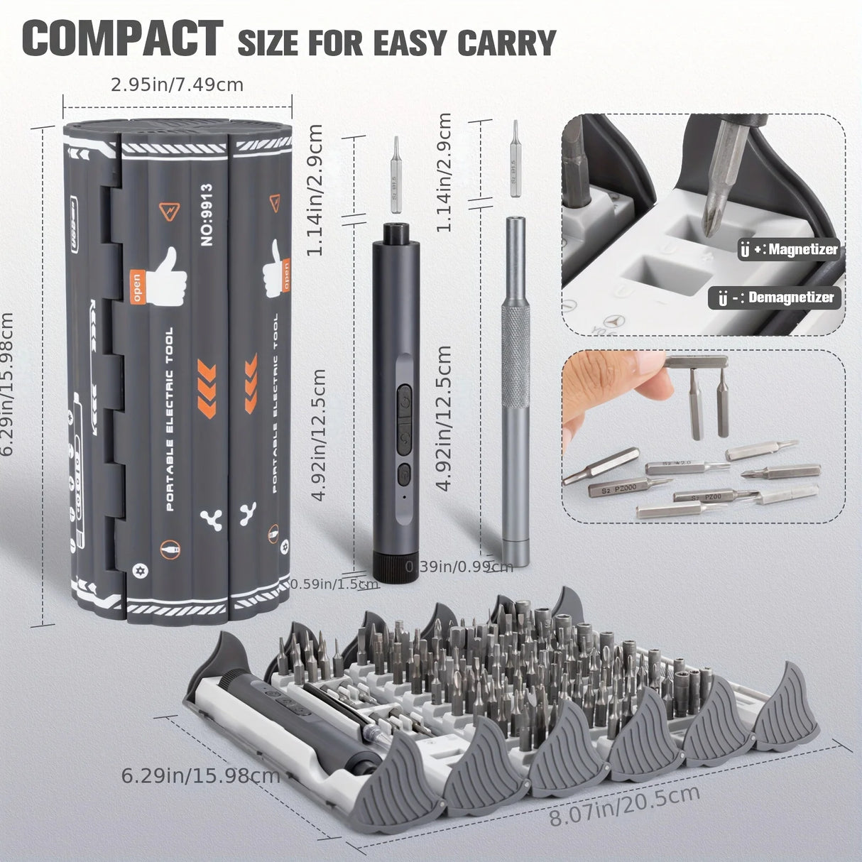 138 In 1 Mini Electric Screwdriver Set Precision Magnetic Phillips Bits Portable  Durable Alloy For PC iPhone DIY Repairs Tools
