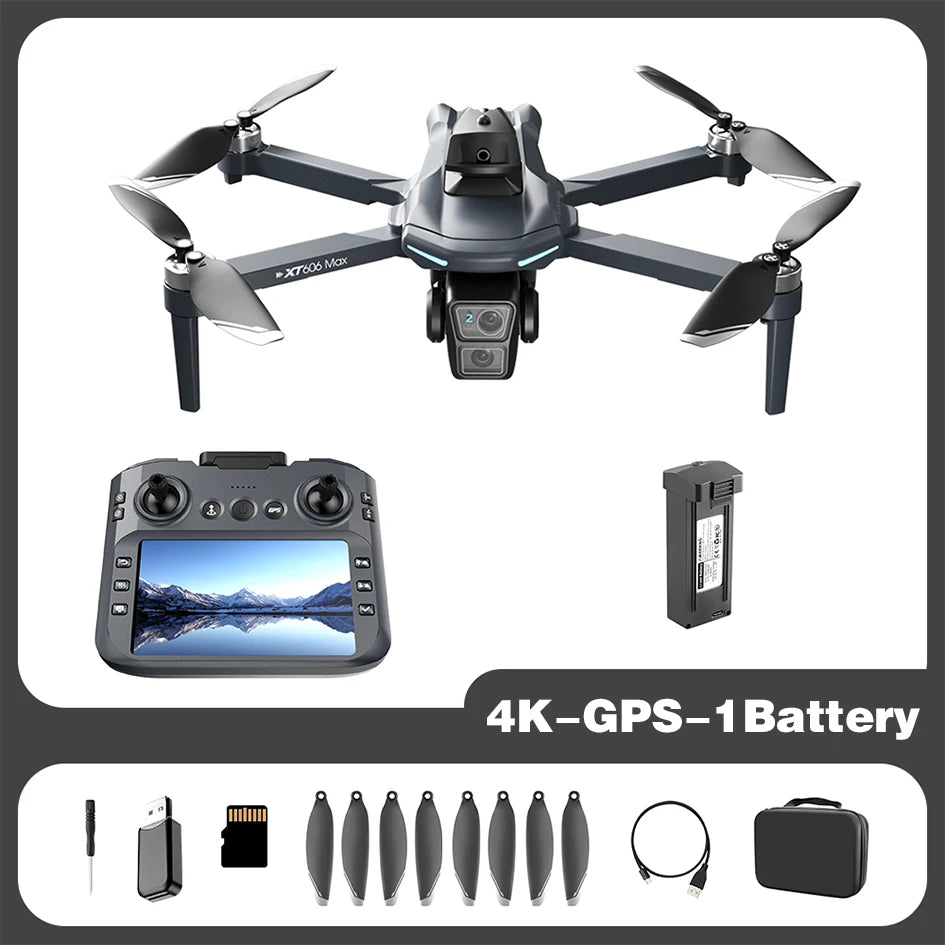 Lenovo NEW XT606 GPS Drone 8K HD Professional dual camera 5G WIFI FPV Obstacle Avoidance Brushless RC Quadcopter Dron toys