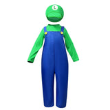 Plumber Costume Cosplay Outfit Bodysuit Children's Clothes Stage Performance Overalls Funny Sets Boy Girl Anime Role Play Outfit