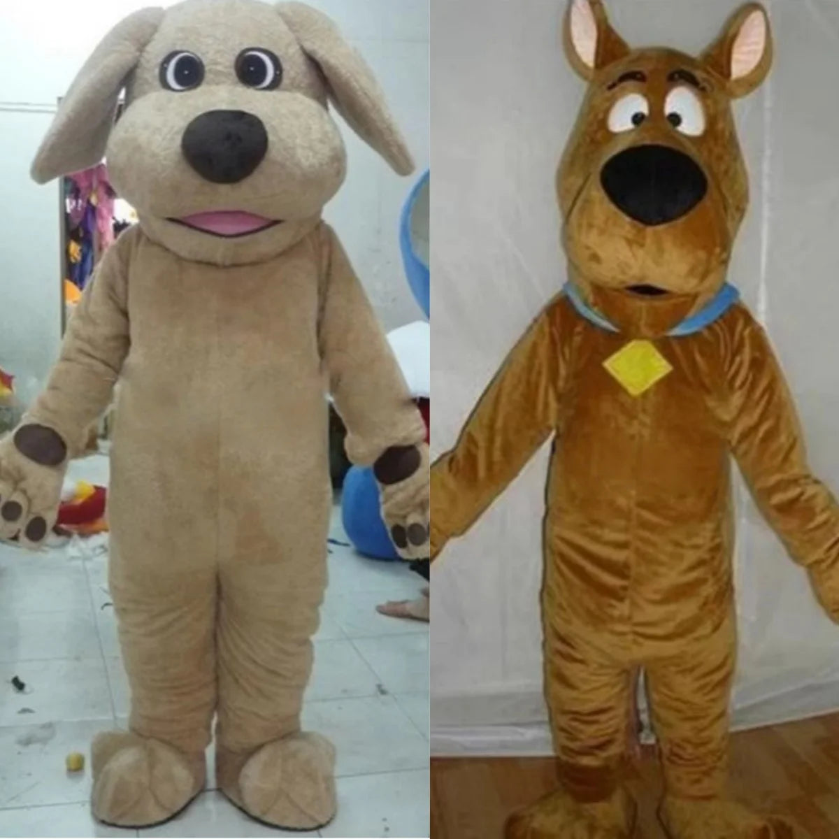 Plush Brown Dog Mascot Costume Adult Full Body Cosplay Outfits Cartoon Character Halloween Fancy Dress Party Animal Carnival Pro