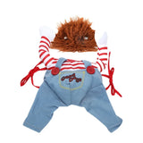 Pet Halloween Costume Dog Clothing Chucky Jumpsuit Dog Deadly Doll Cosplay Funny Party Costume Dog Clothes for Small Medium Dogs