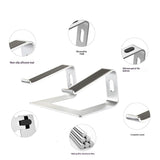 Ergonomic Aluminum Laptop Stand with Cooling & Non-Slip Design, Adjustable Portable Notebook Riser for 10-17 Inch MacBook Dell