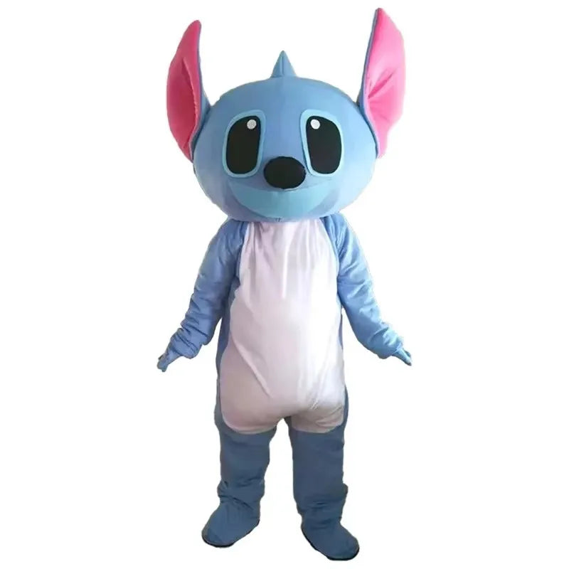 Cosplay Blue Lilo & Stitch Mascot Costume Disney Anime Cartoon Doll Suits Mouse Mickey Minnie Role Play Fancy Dress Carnival Par