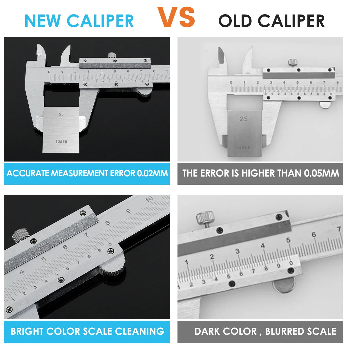 150MM 0-6" Marking Vernier Caliper High Accuracy Micrometer Stainless Steel Gauge Measuring Instrument Tools with Protective Box
