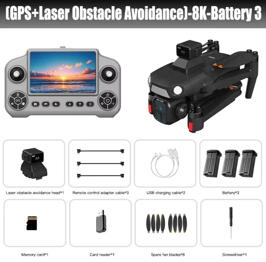 Lenovo A1R 3S GPS Drone 8K Professional  HD Camera 360° Laser Obstacle Avoidance Brushless Motor 5G WIFI FPV Quadcopter Toys