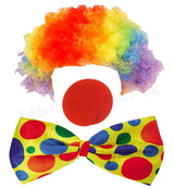 Clown Costume -  Nose Wig Bow Tie Shoes Headband Gloves Hat Stockings and Vest Dress Up Cosplay Props Accessories