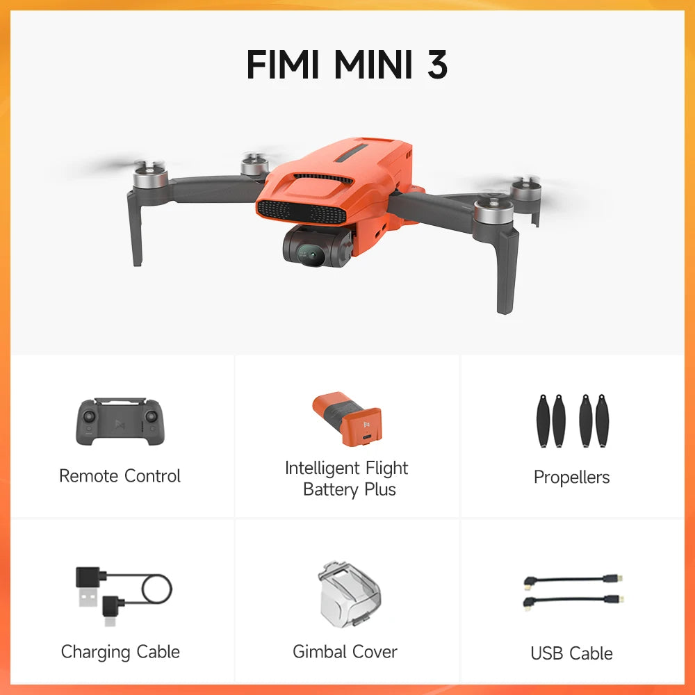 FIMI MINI 3 SE New Drone Hybrid 3-Axis Gimbal 4K 30fps 9km Range 245g Ultralight Design 12MP Smart Tracking Mini Pro GPS Drone