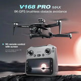 2026 V168 MAX GPS Drone Professional 8K Camera Aerial FPV Brushless Avoiding Obstacle Large Screen Remote Control Folding Drones
