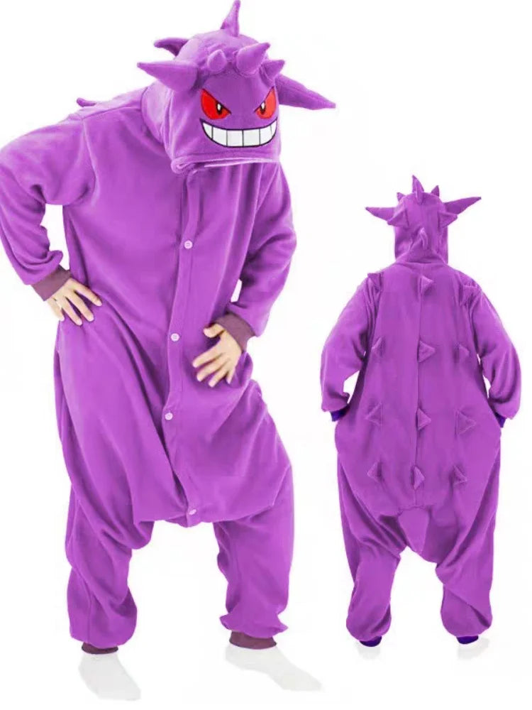 Pokemon Plush Full Body Onesie Pajama Anime Cosplay Costume Gengar Snorlax Pikachu Charmander Halloween Christmas For Adults